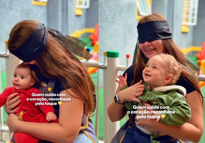 Professora reconhece bebês só pelo cheirinho e acerta o nome de cada um vendada; vídeo fofo