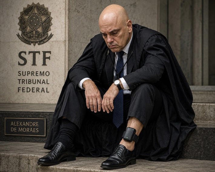 Aliado de Trump publica montagem de Alexandre de Moraes usando tornozeleira eletrônica