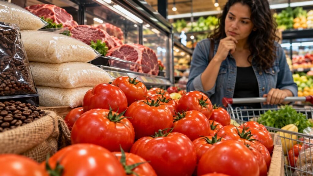 Tomate dispara 20,76% em setembro e pressiona alimentação no IPCA-15, que sobe 0,70%, enquanto arroz e carnes ficam mais caros e café moído recua no Brasil