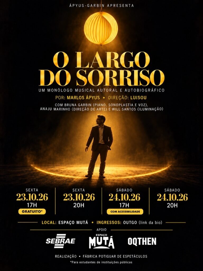 Marlos Ápyus leva sua trajetória ao palco na estreia de O Largo do Sorriso